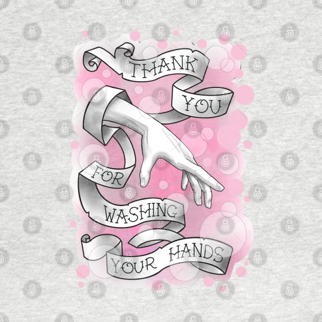 thank you for washing your hands, pink bubbles by weilertsen